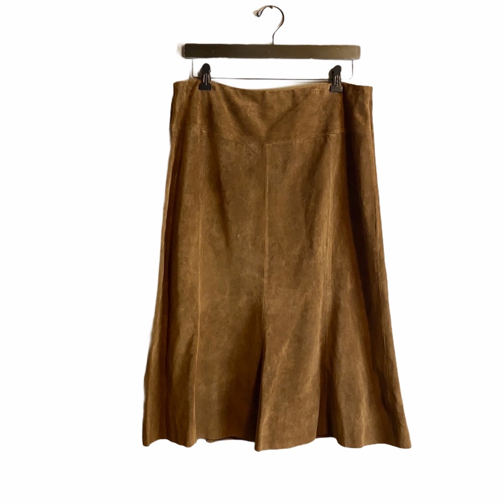 NEW Tesori Nordstrom Suede Leather Skirt 14
